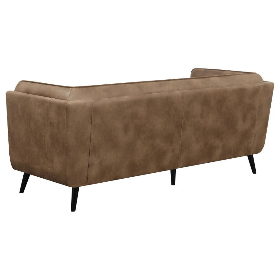 Upholstered Button Tufted Sofa Brown - HER Home Design Boutique